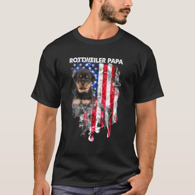 Rottweiler Dog Papa Usa Flag Happy Father's Day 4t T-Shirt (Front)