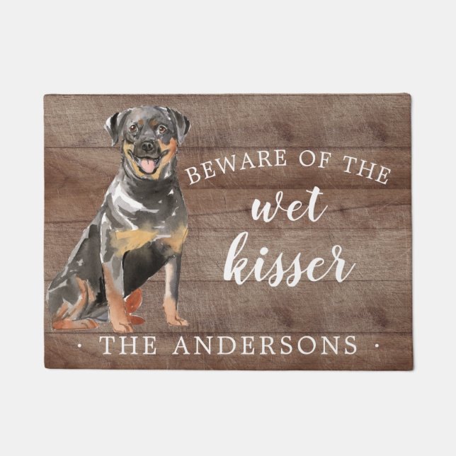 Rottweiler Dog Personalised Door Mat (Front)
