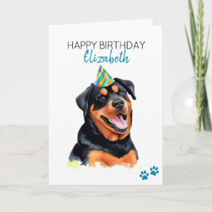 Rottweiler Dog Personalised Happy Birthday  Card