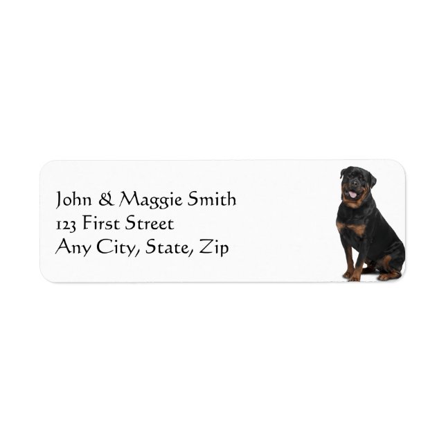 Rottweiler Dog Pet Animal Return Address Label (Front)
