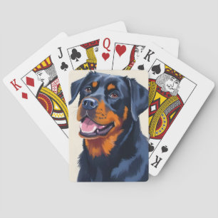 Rottweiler Dog Pet Painting Playing Cards
