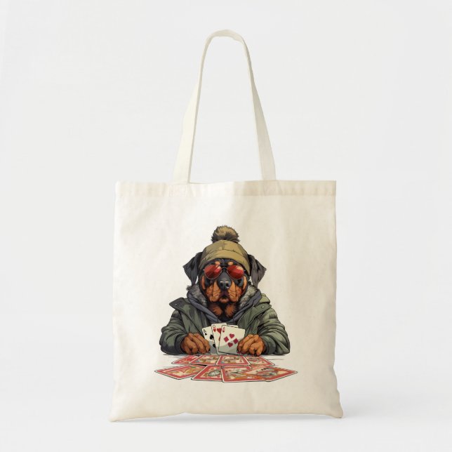 Rottweiler Dog Playing Cards Tote Bag (Front)