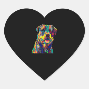 rottweiler dog premium heart sticker