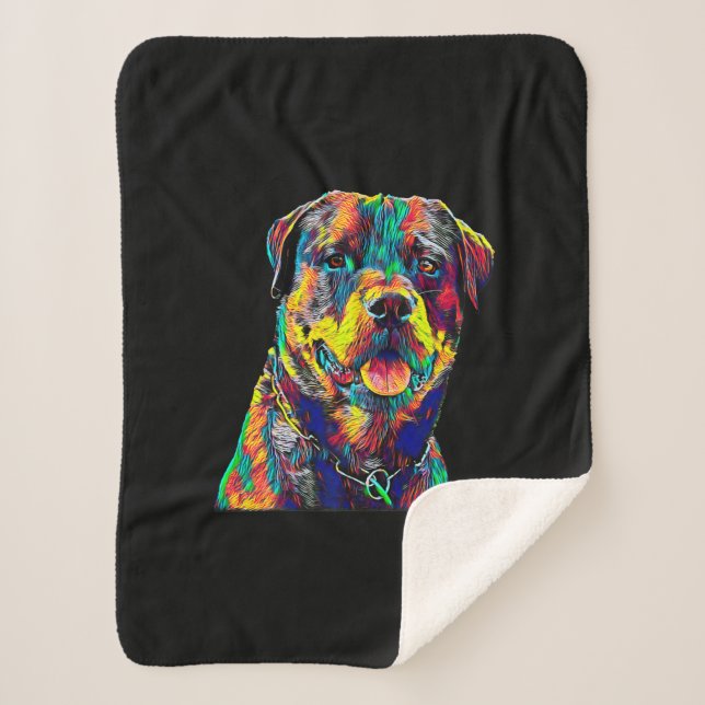 rottweiler dog premium sherpa blanket (Front)
