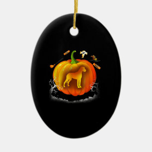 rottweiler dog pumpkin costume halloween ceramic ornament