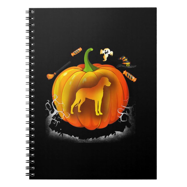 rottweiler dog pumpkin costume halloween notebook (Front)