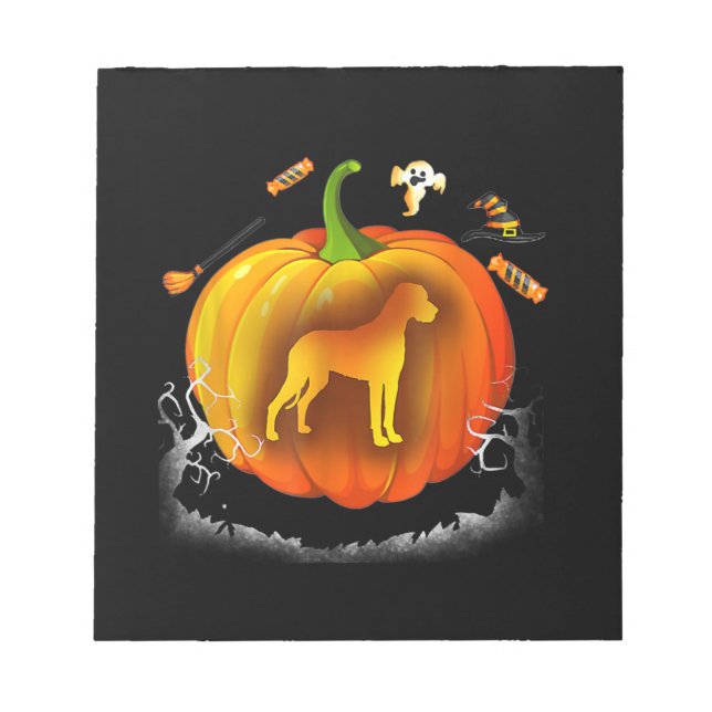 rottweiler dog pumpkin costume halloween notepad (Front)