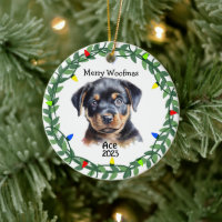 Rottweiler Dog/Puppy Monogram Christmas 