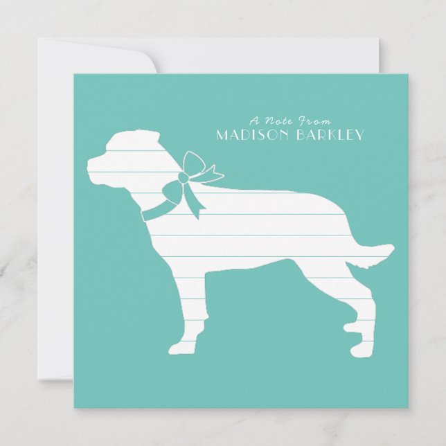Rottweiler Dog Puppy Thank You Card (Front)