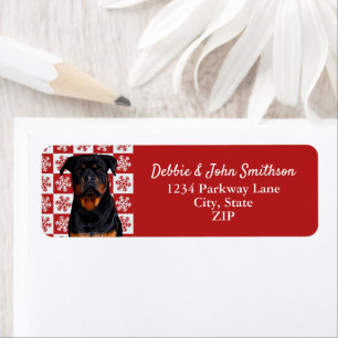 Rottweiler Dog Return Address Animal Christmas Label