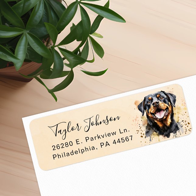 Rottweiler Dog Return Address Label (Creator Uploaded)