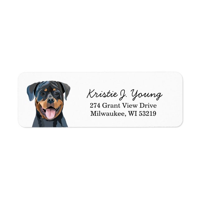 Rottweiler Dog Return Address Label (Front)