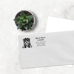 Rottweiler Dog Return Address Rubber Stamp