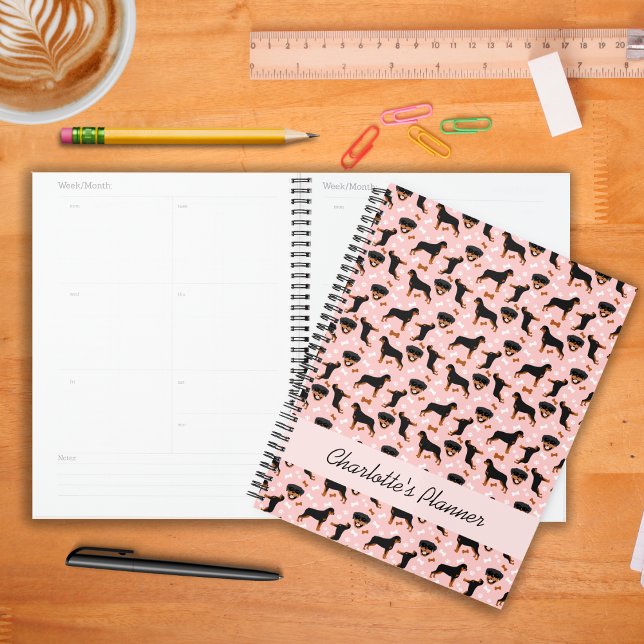 Rottweiler Dog Rotties Pink Calendar Planner (Rottweilers Dog Planner in Pink)