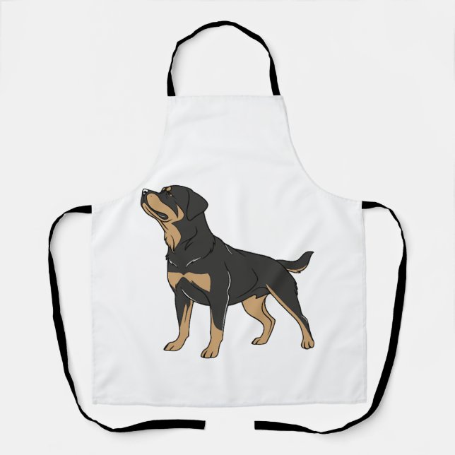 Rottweiler Dog, Rottweiler Dog Standing Apron (Front)
