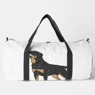 Rottweiler Dog, Rottweiler Dog Standing Duffle Bag