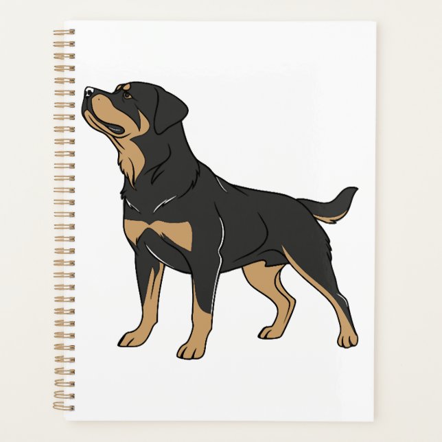 Rottweiler Dog, Rottweiler Dog Standing Planner (Front)
