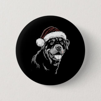 Rottweiler Dog Santa Hat Christmas Xmas Pajama  6 Cm Round Badge