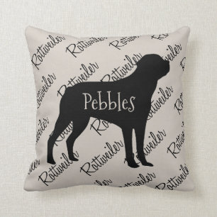 Rottweiler Dog Silhouette Cushion