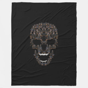 rottweiler dog skull  halloween costume dog lovers fleece blanket