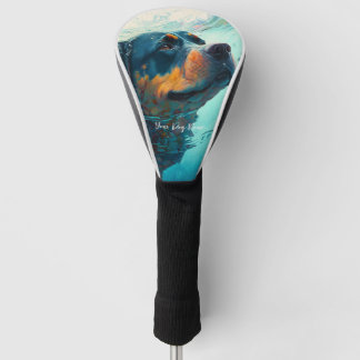 Rottweiler dog swimming in water 005 golf head cover