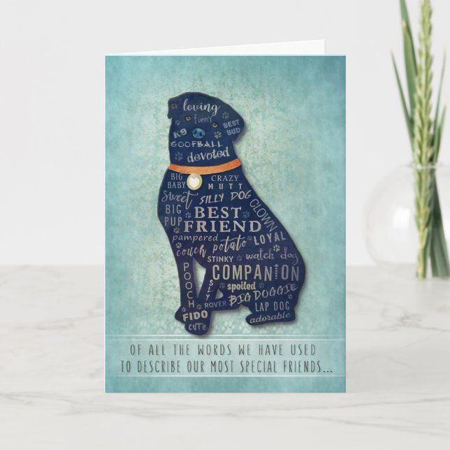 Rottweiler Dog Sympathy Card - Of all the Words (Front)