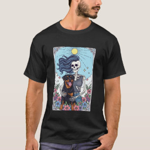 Rottweiler Dog Tarot Card Halloween Costume Skelet T-Shirt