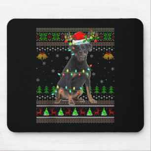 Rottweiler Dog Ugly Christmas Sweaters Holiday San Mouse Pad