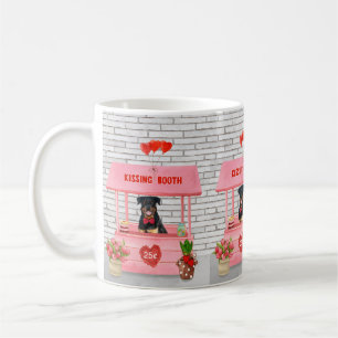 Rottweiler Dog Valentine's Day Kissing Booth Coffee Mug