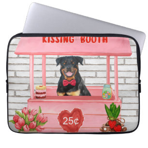 Rottweiler Dog Valentine's Day Kissing Booth Laptop Sleeve