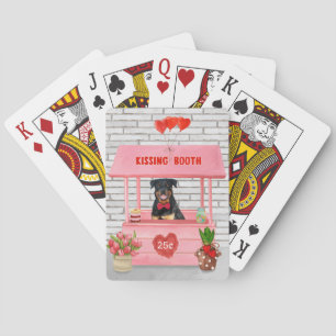 Rottweiler Dog Valentine's Day Kissing Booth Playing Cards
