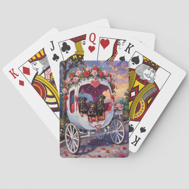 Rottweiler Dog Valentine's Day Playing Cards (Back)
