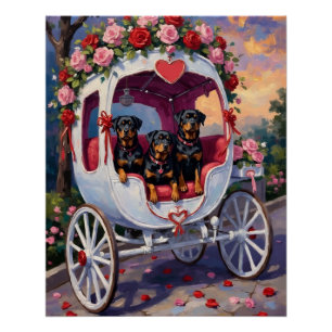 Rottweiler Dog Valentine's Day Poster