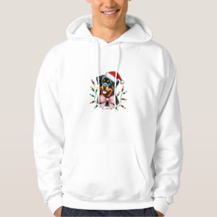 Rottweiler Dog With Coquette Bow Christmas Matchin Hoodie