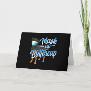 Rottweiler Dog with Mask - Mask up Buttercup Thank You Card