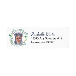 Rottweiler Dog Wreath Return Address Label