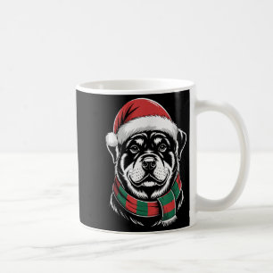 Rottweiler Dog Xmas Santa Hat Scarf Christmas Cost Coffee Mug