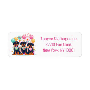 Rottweiler Dogs At A Carnival Return Address Label