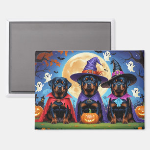 Rottweiler Dogs Pumpkin Halloween Funny  Magnet