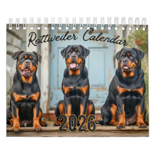 Rottweiler Dogs Wall Calendar 2026