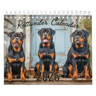Rottweiler Dogs Wall Calendar 2026