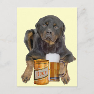 Rottweiler Don't Touch My Beer Postcard