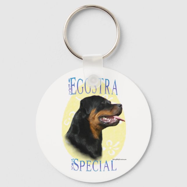 Rottweiler Eggstra Special Keychain (Front)