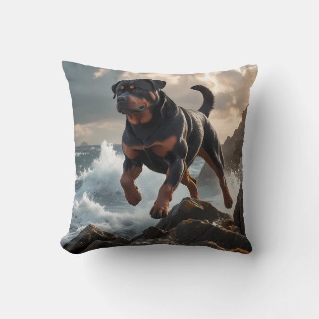 Rottweiler Elegant Throw Pillow (Front)