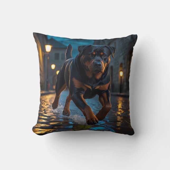Rottweiler Elegant Throw Pillow (Front)
