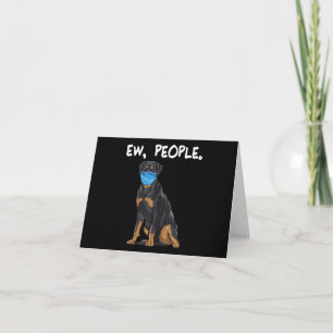 rottweiler ew people dog wearing face mask thank you card