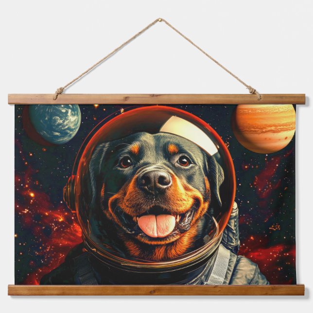 Rottweiler Explores Hanging Tapestry (Front)