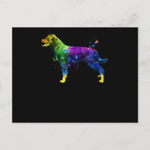 Rottweiler Face Watercolor Painting Rottweiler Postcard
