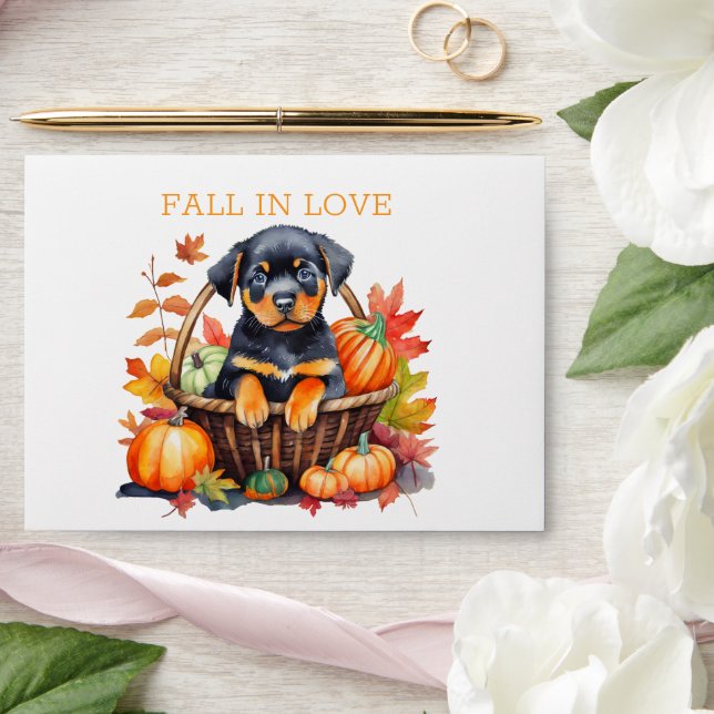 Rottweiler Fall In Love Envelope (Wedding)