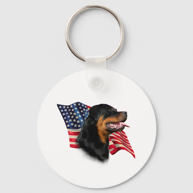 Rottweiler Flag Key Ring (Front)